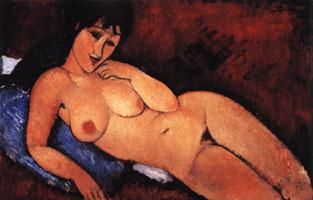 Amedeo Modigliani Nude on a Blue Cushion Germany oil painting art